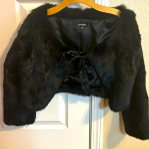 Bebe black faux fur coat